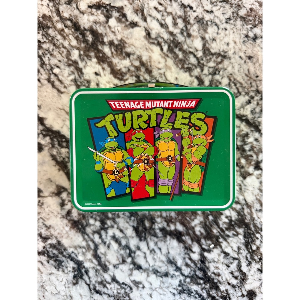 Nickelodeon Teenage Mutant Ninja Turtles Lunch Box Small Green Metal Storage Tin